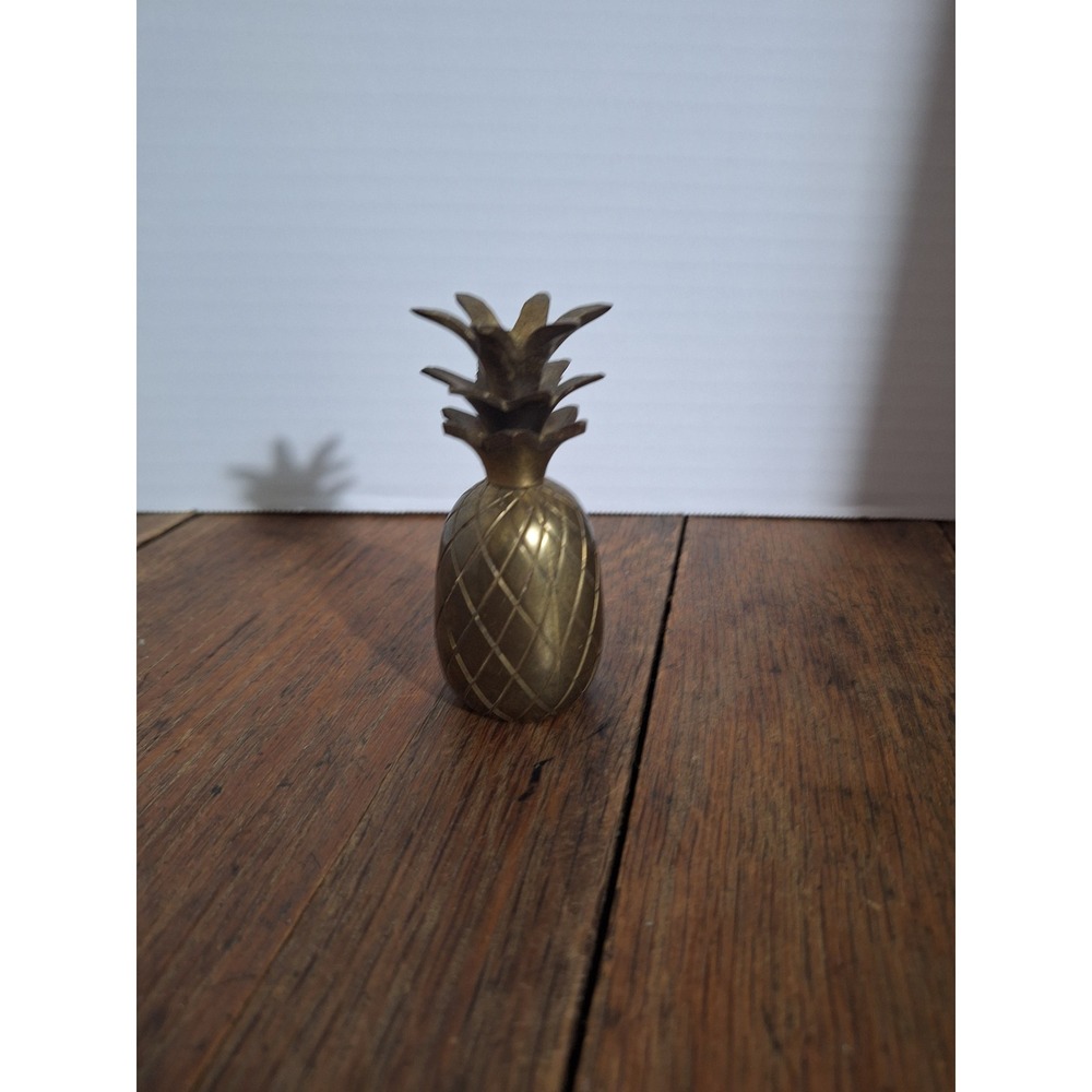 Vintage Solid Brass Pineapple Figurine Small‎ 4 Inch Hand Made in India Decor